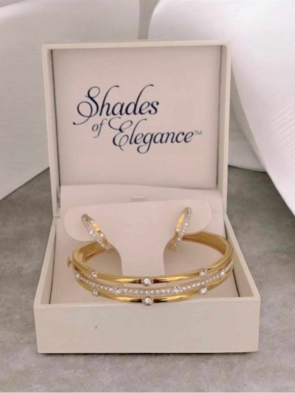 Gold Crystal Bangle Bracelet Set